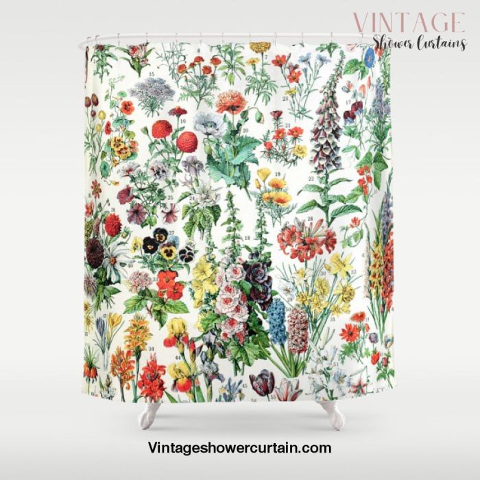 Adolphe Millot - Fleurs A - French vintage poster Shower Curtain Offical Vintage Shower Curtain Merch