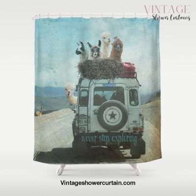 ALPACA WANDERLUST II SUMMER EDITION Shower Curtain Offical Vintage Shower Curtain Merch