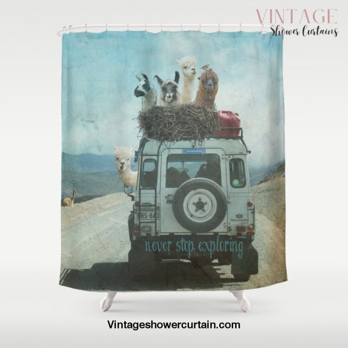 ALPACA WANDERLUST II SUMMER EDITION Shower Curtain Offical Vintage Shower Curtain Merch