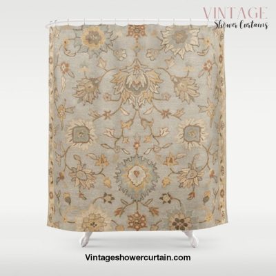 Antique Persian Floral Medallion Vector Painting Shower Curtain Offical Vintage Shower Curtain Merch