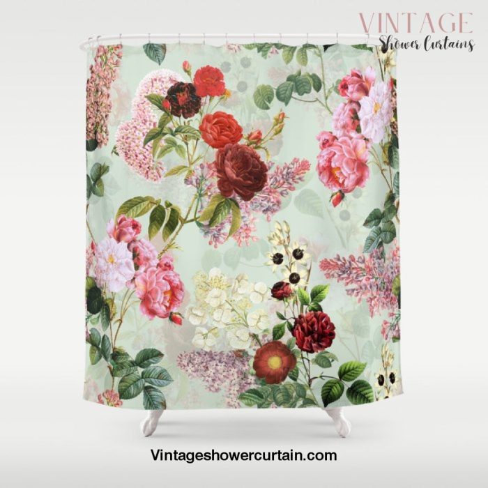 Antique Vintage Botanical Roses Garden Shower Curtain Offical Vintage Shower Curtain Merch