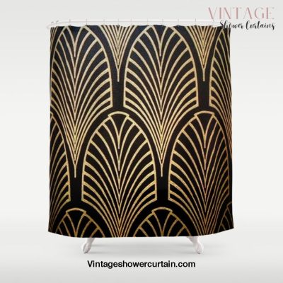 Art nouveau Black,bronze,gold,art deco,vintage,elegant,chic,belle Ã©poque Shower Curtain Offical Vintage Shower Curtain Merch