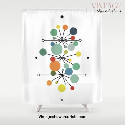 Atomic Age Nuclear Abstract Motif â€” Mid Century Modern Pattern Shower Curtain Offical Vintage Shower Curtain Merch