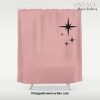 Atomic Age Retro Starburst Pattern in Black and 1950s Pink Shower Curtain Offical Vintage Shower Curtain Merch