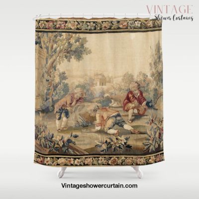 Aubusson Antique French Tapestry Print Shower Curtain Offical Vintage Shower Curtain Merch