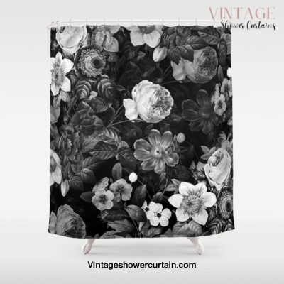 Black and White Garden Shower Curtain Offical Vintage Shower Curtain Merch