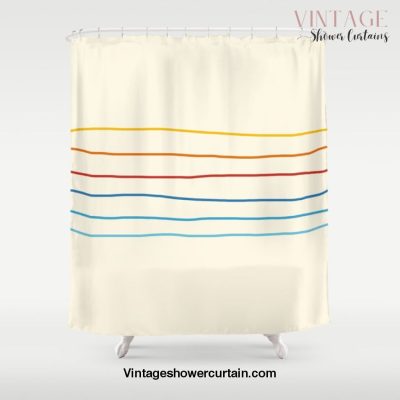 Bright Classic Abstract Minimal 70s Rainbow Retro Summer Style Stripes #1 Shower Curtain Offical Vintage Shower Curtain Merch