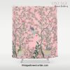 Chinoiserie Pink Fresco Floral Garden Birds Oriental Botanical Shower Curtain Offical Vintage Shower Curtain Merch