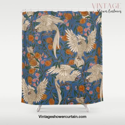 Cockatoos and Pomegranates 2 - Walter Crane Shower Curtain Offical Vintage Shower Curtain Merch