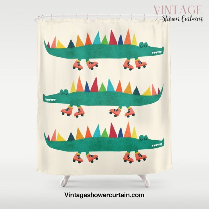 Crocodile on Roller Skates Shower Curtain Offical Vintage Shower Curtain Merch