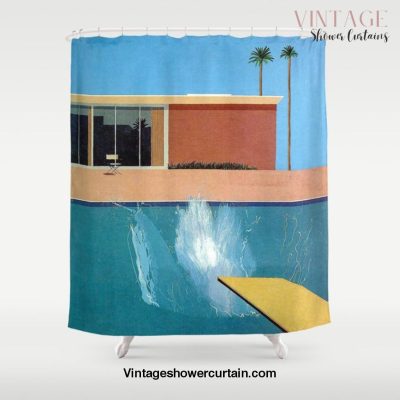 David Hockney exhibition Poster Print Shower Curtain Offical Vintage Shower Curtain Merch