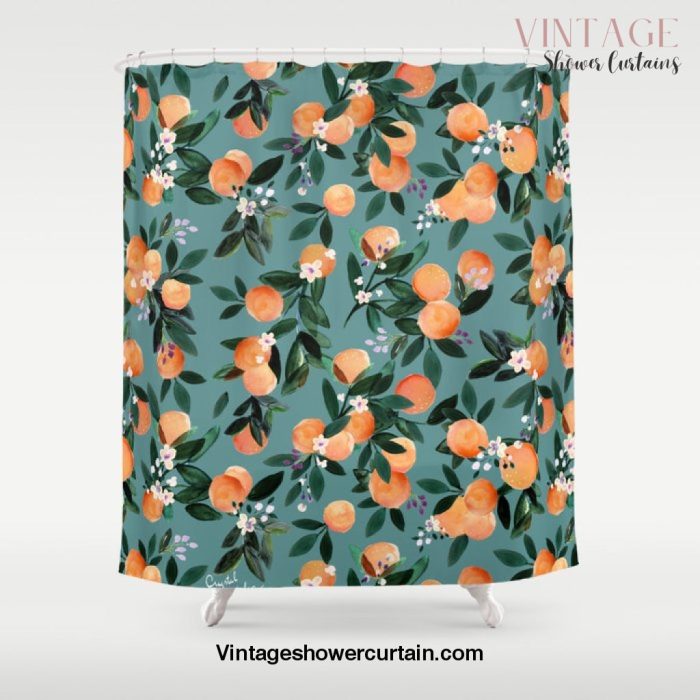 Dear Clementine - oranges teal by Crystal Walen Shower Curtain Offical Vintage Shower Curtain Merch