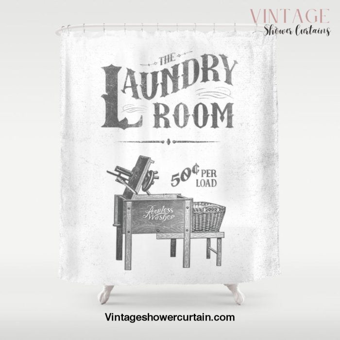 Farmhouse laundry sign rustic vintage distressed shabby chic laundry room art vintage laundry sign Shower Curtain Offical Vintage Shower Curtain Merch