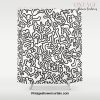 Figures Black Homage to Haring Shower Curtain Offical Vintage Shower Curtain Merch