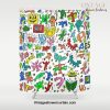 Figures II Homage to Haring Shower Curtain Offical Vintage Shower Curtain Merch