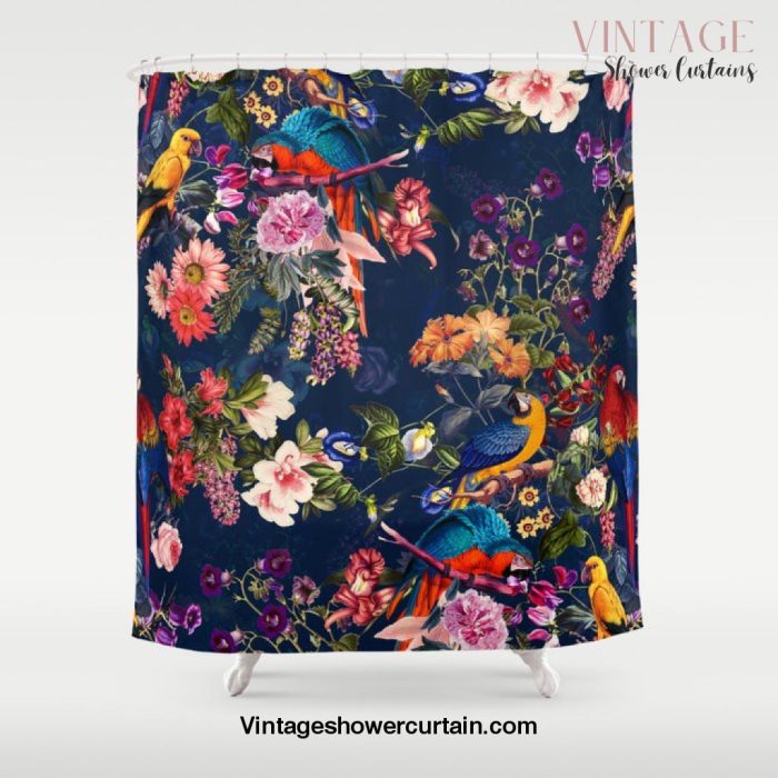 FLORAL AND BIRDS XII Shower Curtain Offical Vintage Shower Curtain Merch