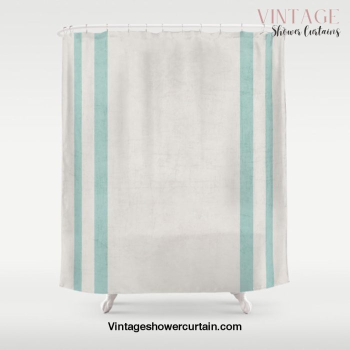 french linen - robins egg blue Shower Curtain Offical Vintage Shower Curtain Merch