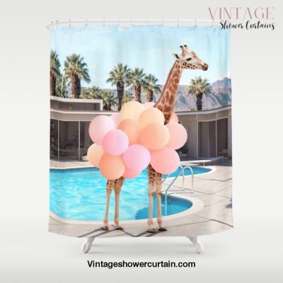 Giraffe Palm Springs Shower Curtain Offical Vintage Shower Curtain Merch