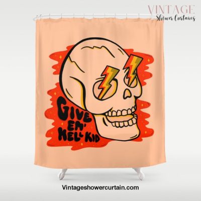 Give 'Em Hell Shower Curtain Offical Vintage Shower Curtain Merch