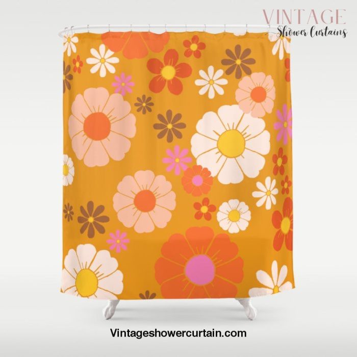 Groovy Mod 60's Flower Power Shower Curtain Offical Vintage Shower Curtain Merch