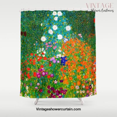 Gustav Klimt - Flower Garden Shower Curtain Offical Vintage Shower Curtain Merch