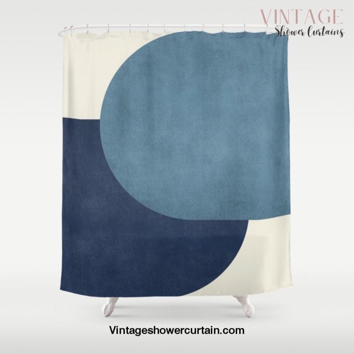 Halfmoon Colorblock - Blue Shower Curtain Offical Vintage Shower Curtain Merch