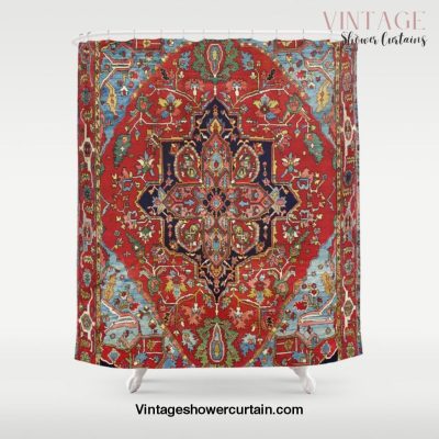 Heriz Antique Persian Rug Print Shower Curtain Offical Vintage Shower Curtain Merch