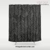 Herringbone Cream on Black Shower Curtain Offical Vintage Shower Curtain Merch