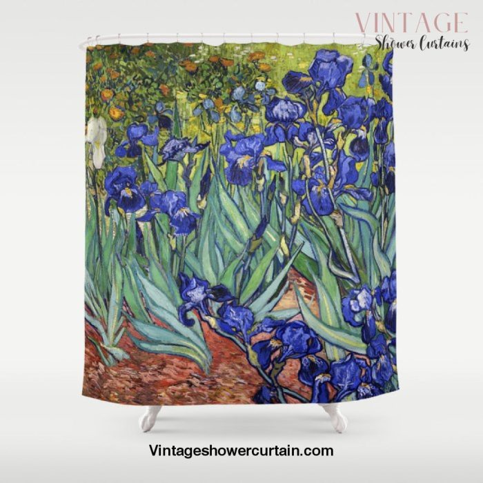 Irises by Vincent van Gogh Shower Curtain Offical Vintage Shower Curtain Merch