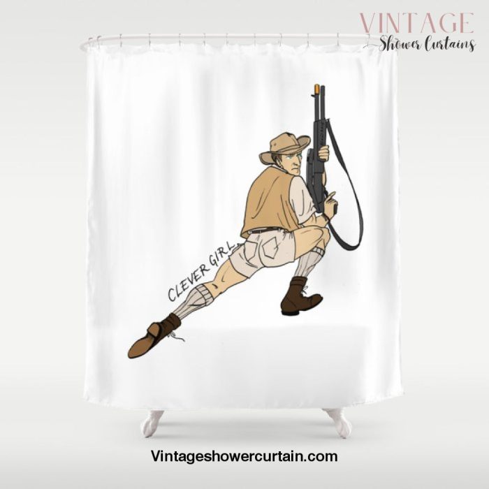 Jurassic Park Pin-Ups ~ Robert Muldoon Shower Curtain Offical Vintage Shower Curtain Merch