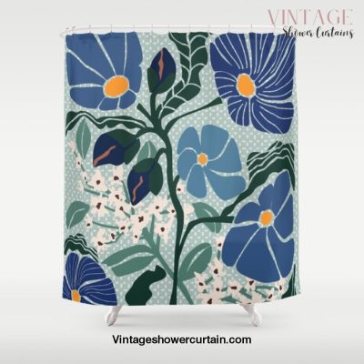 Klimt flowers light blue Shower Curtain Offical Vintage Shower Curtain Merch