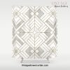 Lennox Vintage Deco - White & Gold Shower Curtain Offical Vintage Shower Curtain Merch