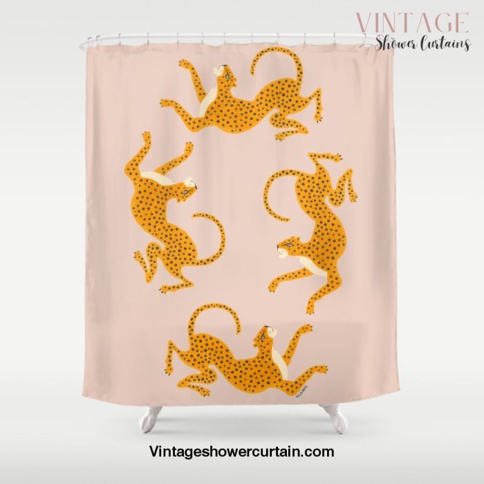 Leopard Race - pink Shower Curtain Offical Vintage Shower Curtain Merch