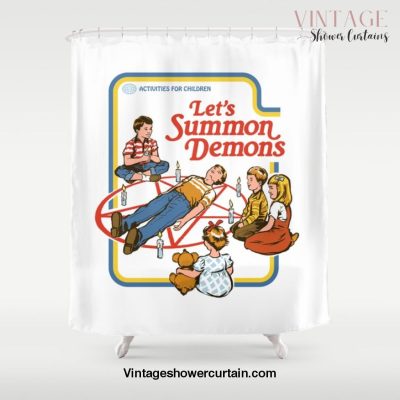 LET'S SUMMON DEMONS Shower Curtain Offical Vintage Shower Curtain Merch