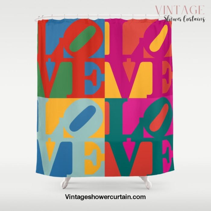 Love Pop Art Shower Curtain Offical Vintage Shower Curtain Merch