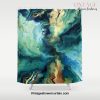 Marbled Ocean Abstract, Navy, Blue, Teal, Green Shower Curtain Offical Vintage Shower Curtain Merch