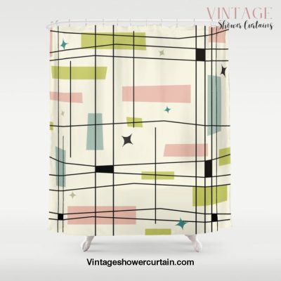 Mid Century Art Bauhaus Style Pastel Shower Curtain Offical Vintage Shower Curtain Merch