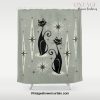 Mid Century Meow Retro Atomic Cats - Gray Shower Curtain Offical Vintage Shower Curtain Merch