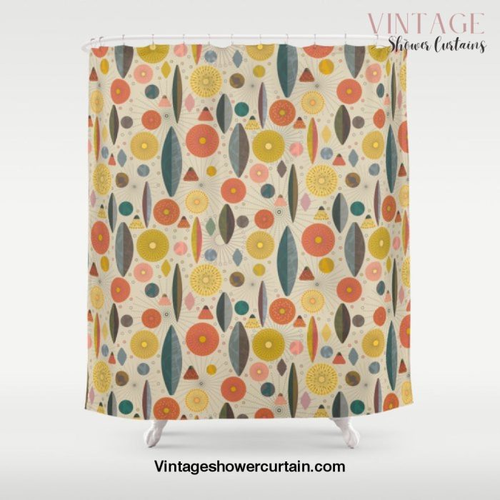 Mid Century Modern Eucalyptus with Retro Vibes Shower Curtain Offical Vintage Shower Curtain Merch