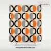 Mid Century Modern Half Circle Pattern 548 Beige Black Gray and Orange Shower Curtain Offical Vintage Shower Curtain Merch