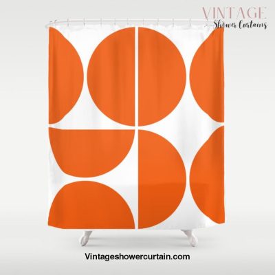 Mid Century Modern Orange Square Shower Curtain Offical Vintage Shower Curtain Merch