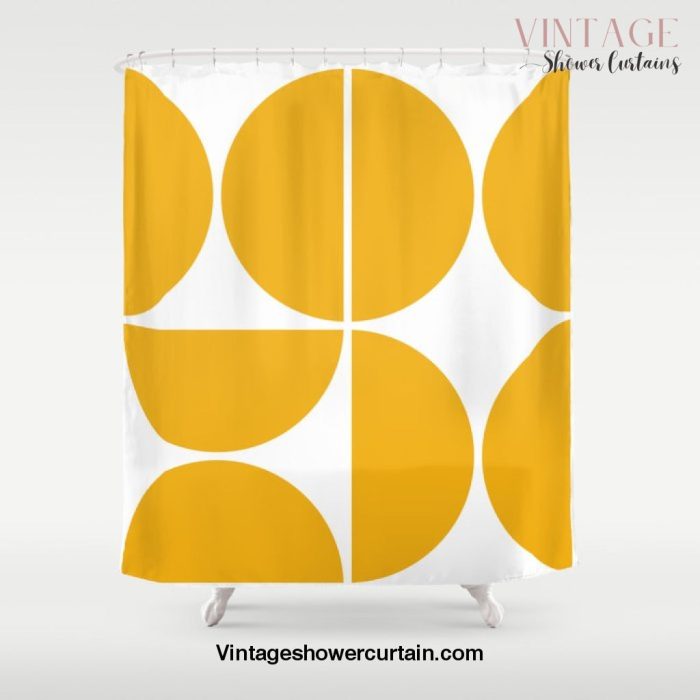 Mid Century Modern Yellow Square Shower Curtain Offical Vintage Shower Curtain Merch