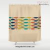 Midcentury Modern Multicolor Fish Stripe Pattern in Olive, Mustard, Orange, Teal, Beige Shower Curtain Offical Vintage Shower Curtain Merch