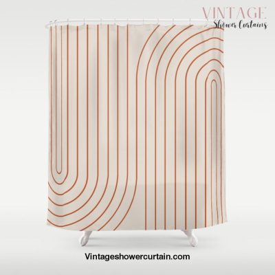 Minimal Line Curvature VI Shower Curtain Offical Vintage Shower Curtain Merch