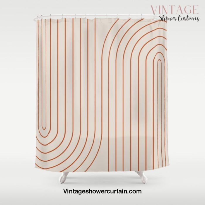 Minimal Line Curvature VI Shower Curtain Offical Vintage Shower Curtain Merch