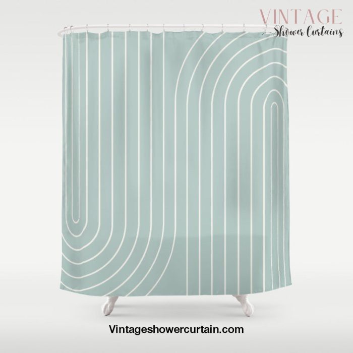 Minimal Line Curvature VII Shower Curtain Offical Vintage Shower Curtain Merch