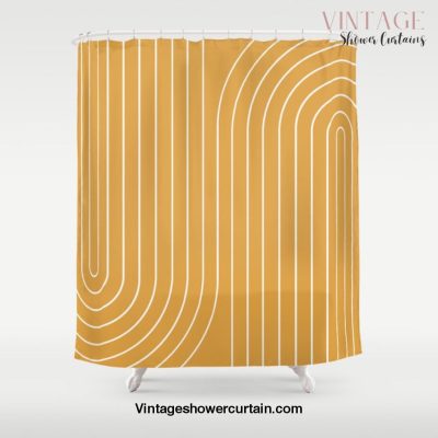 Minimal Line Curvature VIII Shower Curtain Offical Vintage Shower Curtain Merch