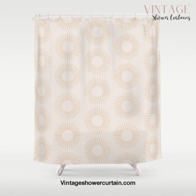 Minimalist Sunray Pattern XIV Shower Curtain Offical Vintage Shower Curtain Merch