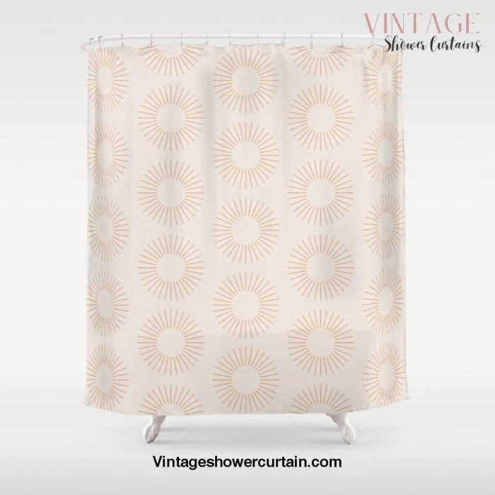 Minimalist Sunray Pattern XIV Shower Curtain Offical Vintage Shower Curtain Merch