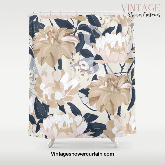 Modern Floral Shower Curtain Offical Vintage Shower Curtain Merch